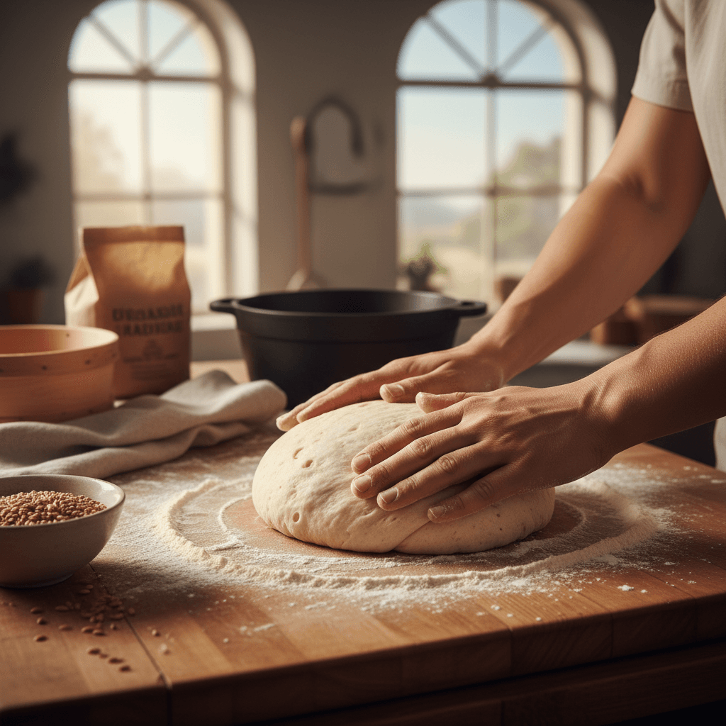 Fresh baked goods being prepared in our bakery kitchen